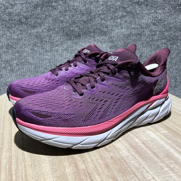 Hoka One One Clifton 8 Women's 11 B GWBY Purple Running Shoes Sneaker 239 - Picture 1 of 14